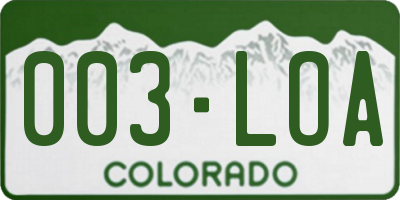 CO license plate 003LOA