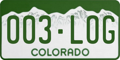 CO license plate 003LOG
