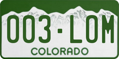 CO license plate 003LOM
