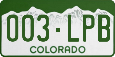 CO license plate 003LPB