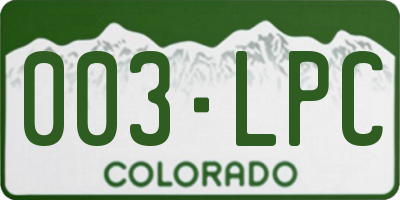 CO license plate 003LPC