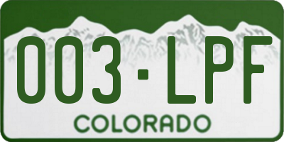 CO license plate 003LPF