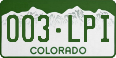 CO license plate 003LPI
