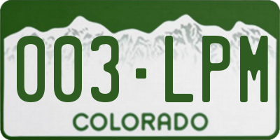 CO license plate 003LPM