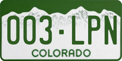 CO license plate 003LPN