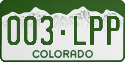 CO license plate 003LPP