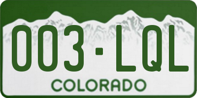 CO license plate 003LQL