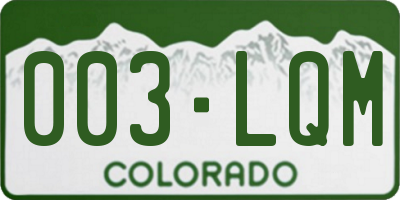 CO license plate 003LQM