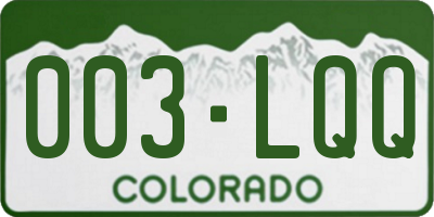 CO license plate 003LQQ