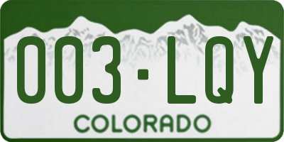 CO license plate 003LQY