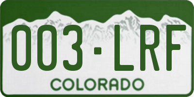 CO license plate 003LRF