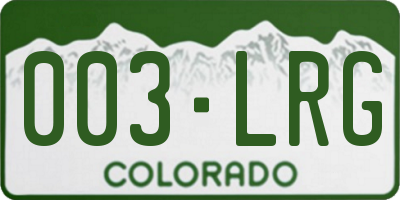 CO license plate 003LRG