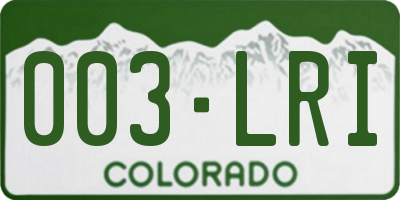 CO license plate 003LRI