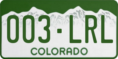 CO license plate 003LRL