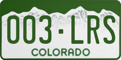 CO license plate 003LRS