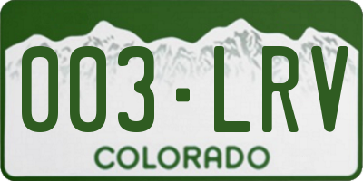 CO license plate 003LRV