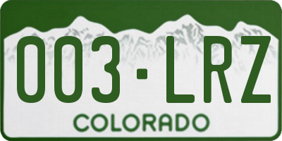CO license plate 003LRZ