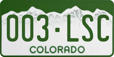 CO license plate 003LSC