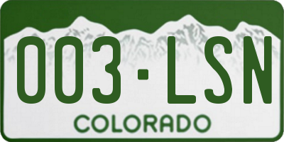 CO license plate 003LSN