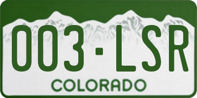 CO license plate 003LSR