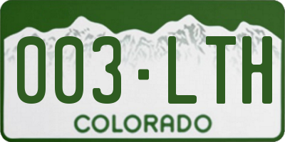 CO license plate 003LTH