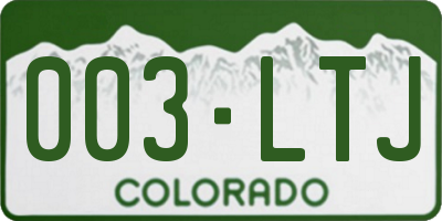 CO license plate 003LTJ