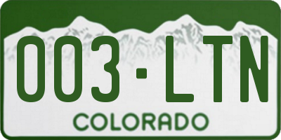 CO license plate 003LTN