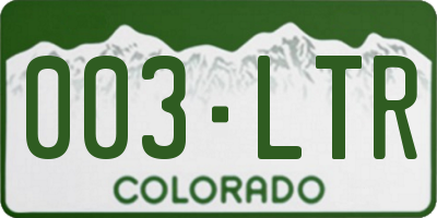 CO license plate 003LTR