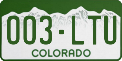 CO license plate 003LTU