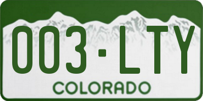 CO license plate 003LTY