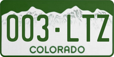 CO license plate 003LTZ