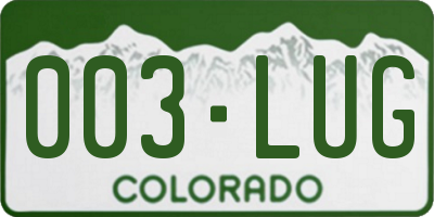 CO license plate 003LUG