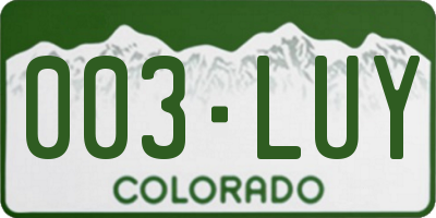 CO license plate 003LUY