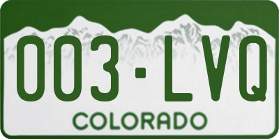 CO license plate 003LVQ