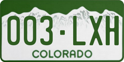CO license plate 003LXH
