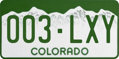 CO license plate 003LXY