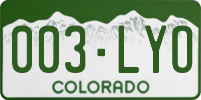 CO license plate 003LYO