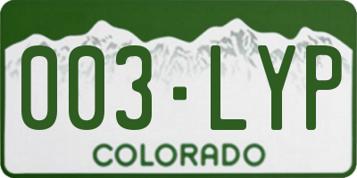 CO license plate 003LYP