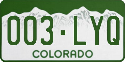 CO license plate 003LYQ