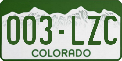CO license plate 003LZC