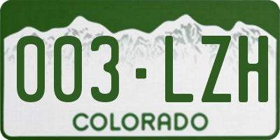 CO license plate 003LZH