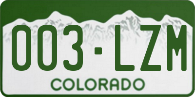 CO license plate 003LZM