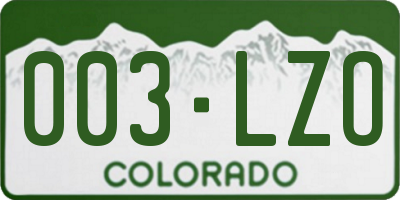 CO license plate 003LZO