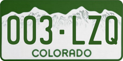 CO license plate 003LZQ