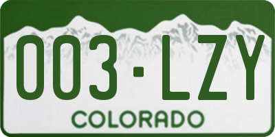 CO license plate 003LZY