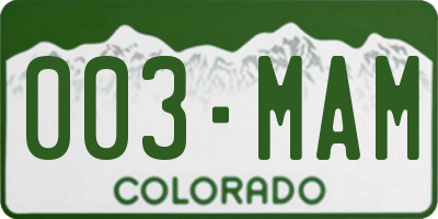 CO license plate 003MAM