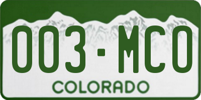 CO license plate 003MCO