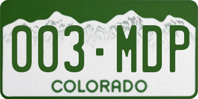 CO license plate 003MDP