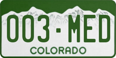 CO license plate 003MED