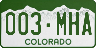 CO license plate 003MHA